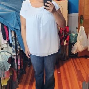 ☃️ Lane Bryant white blousy top size 14/16